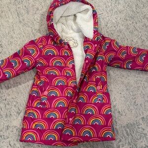 Hatley Kids Rainbow Raincoat - Pink and Multicolor